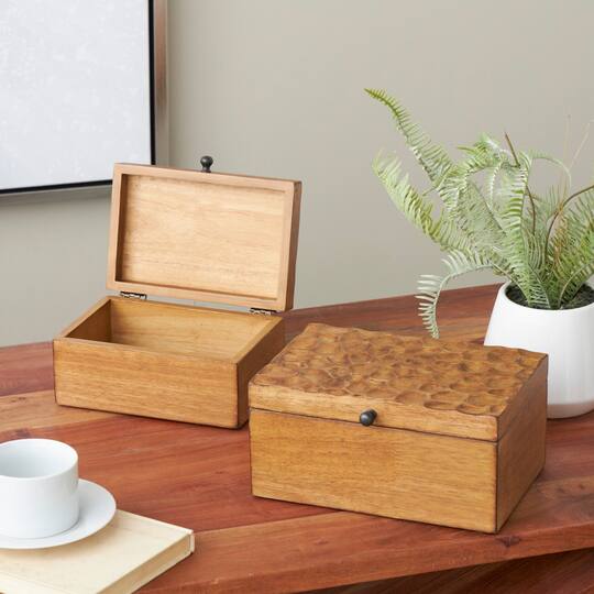 Brown Textured Concave Honeycomb Storage Box Set